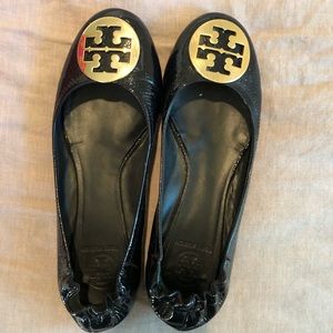 Tory Burch REVA Navy patent flats